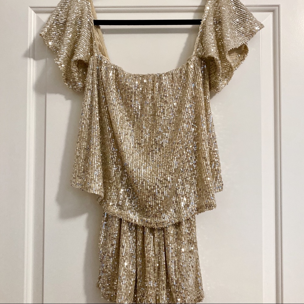 Akira Gold Sequin Top